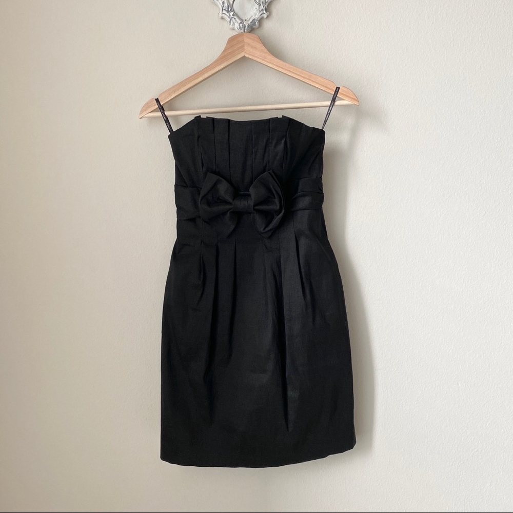 Jessica McClintock black strapless dress, size 2